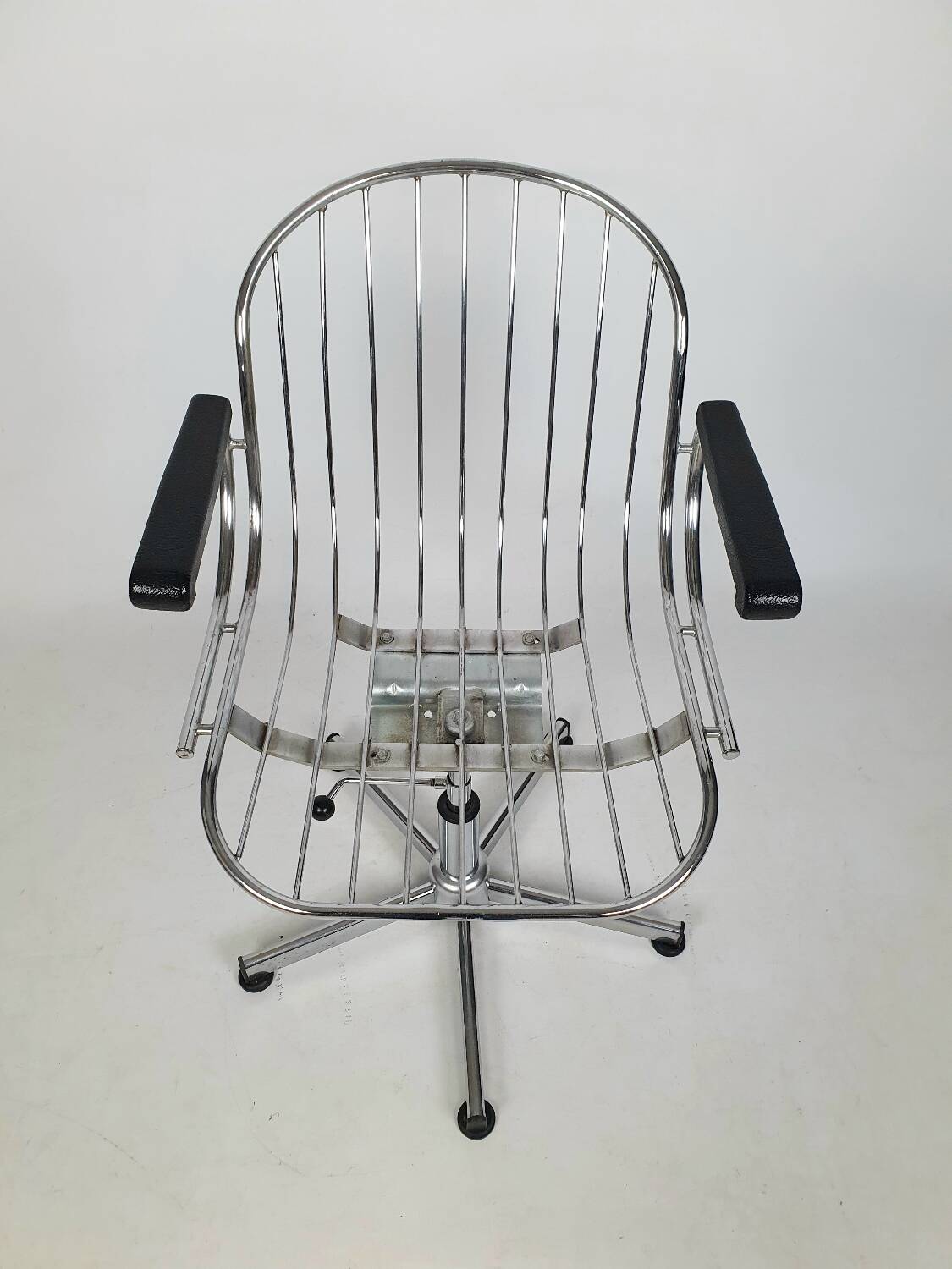 Vintage chrome swivel armchair