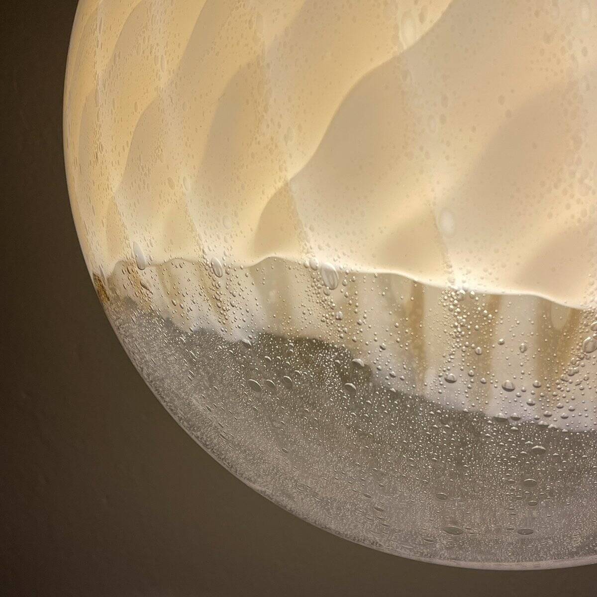 Large vintage Murano ball pendant lamp by Veart, Italy, 1970s.