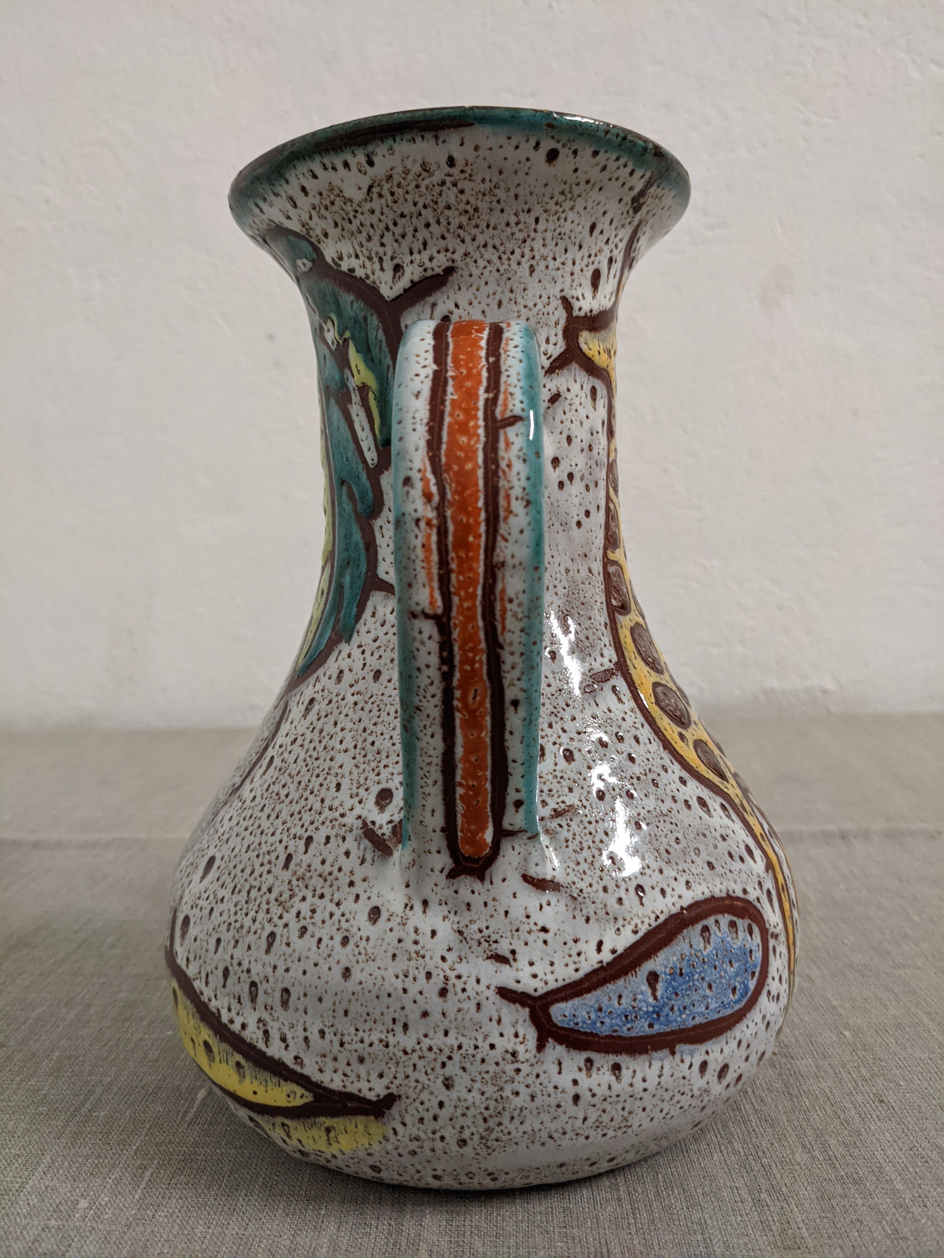 Zoomorphic ceramic vase Vallauris 50s