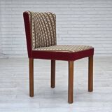 1960s, set of 2 Danish easy chairs, traditional Danish woven wool fabric.