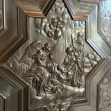 Large Louis XIII cabinet in ebony veneer, 17th century