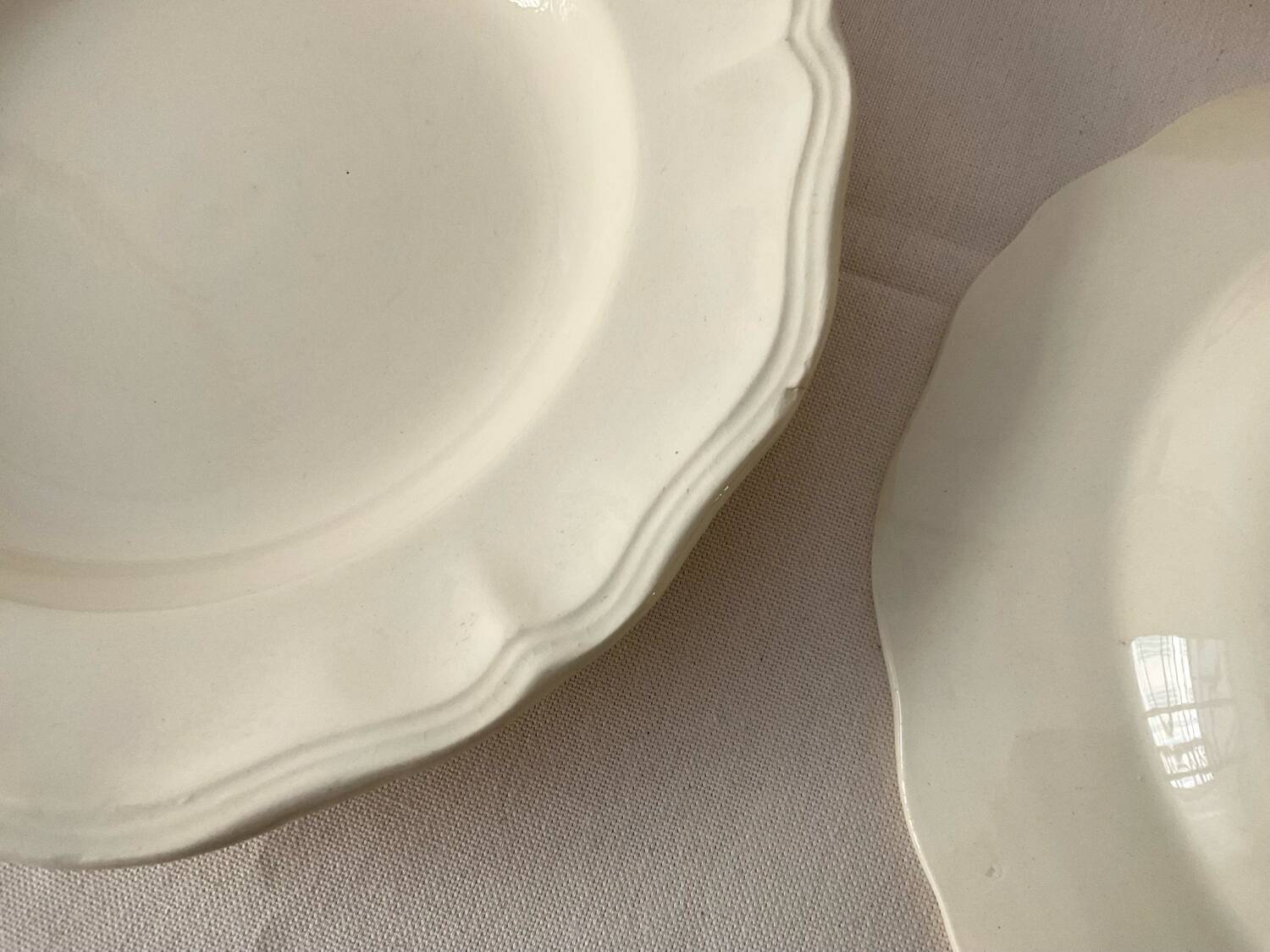 Antique Sarreguemines crockery – cream soup plates – set of 4