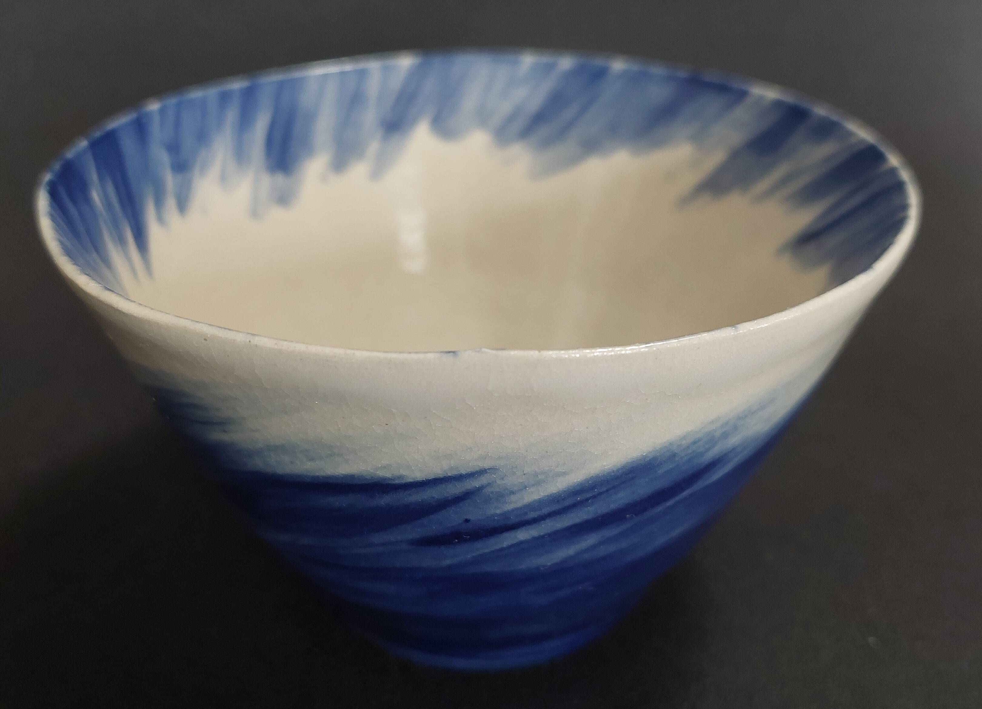 Vintage matcha bowl, stoneware, handcrafted.