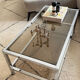 Table Basse Vintage Chrome & Verre Fumé (Style Belgo Chrom)