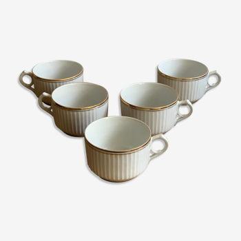 5 golden porcelain cups