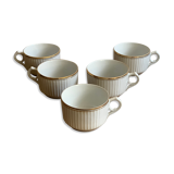 5 golden porcelain cups