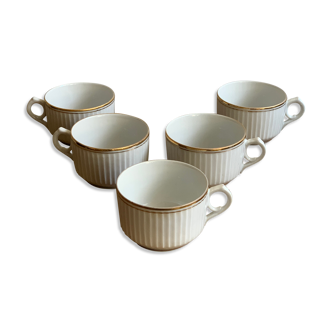 5 golden porcelain cups