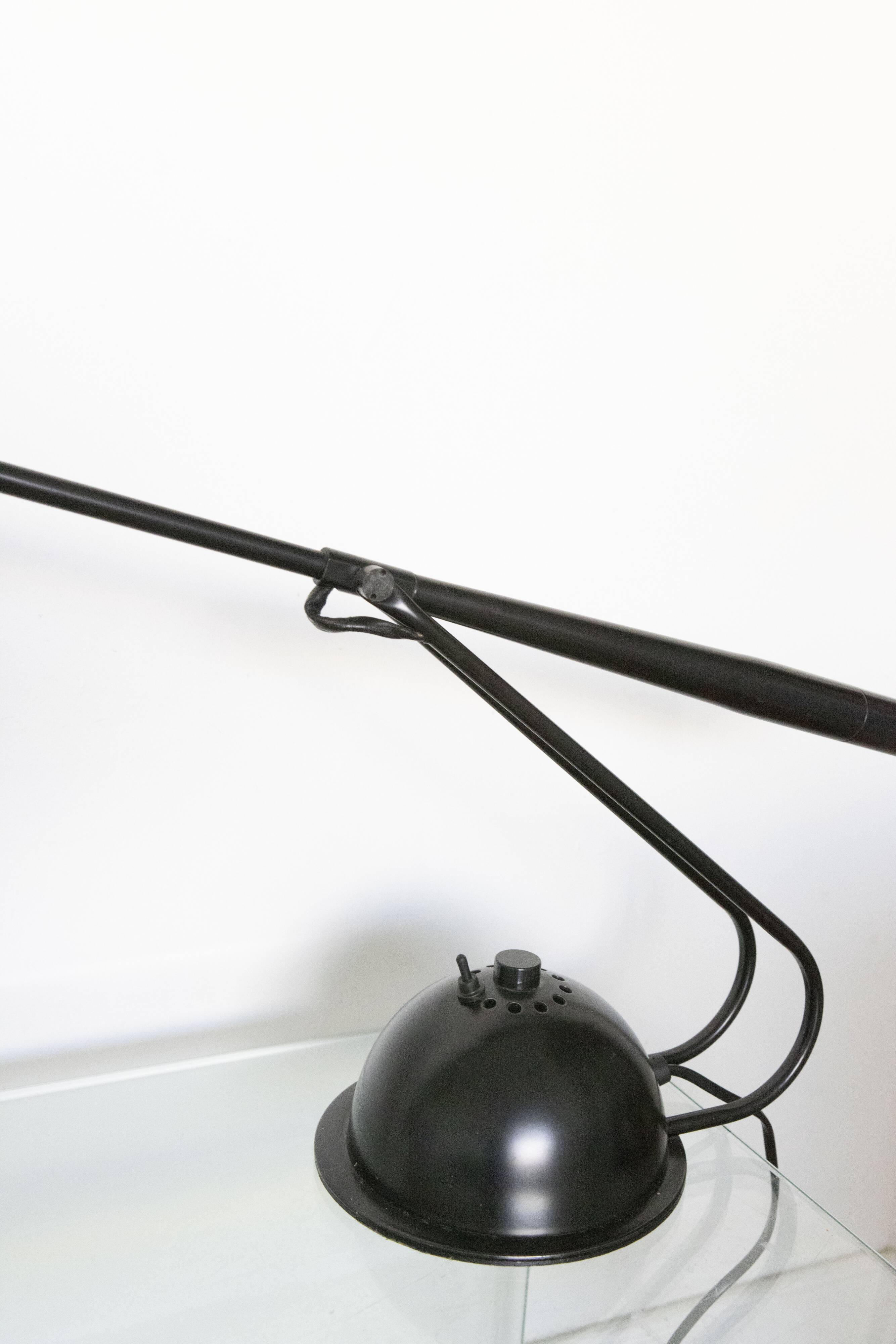 Vintage balance lamp aluminor black lacquered metal