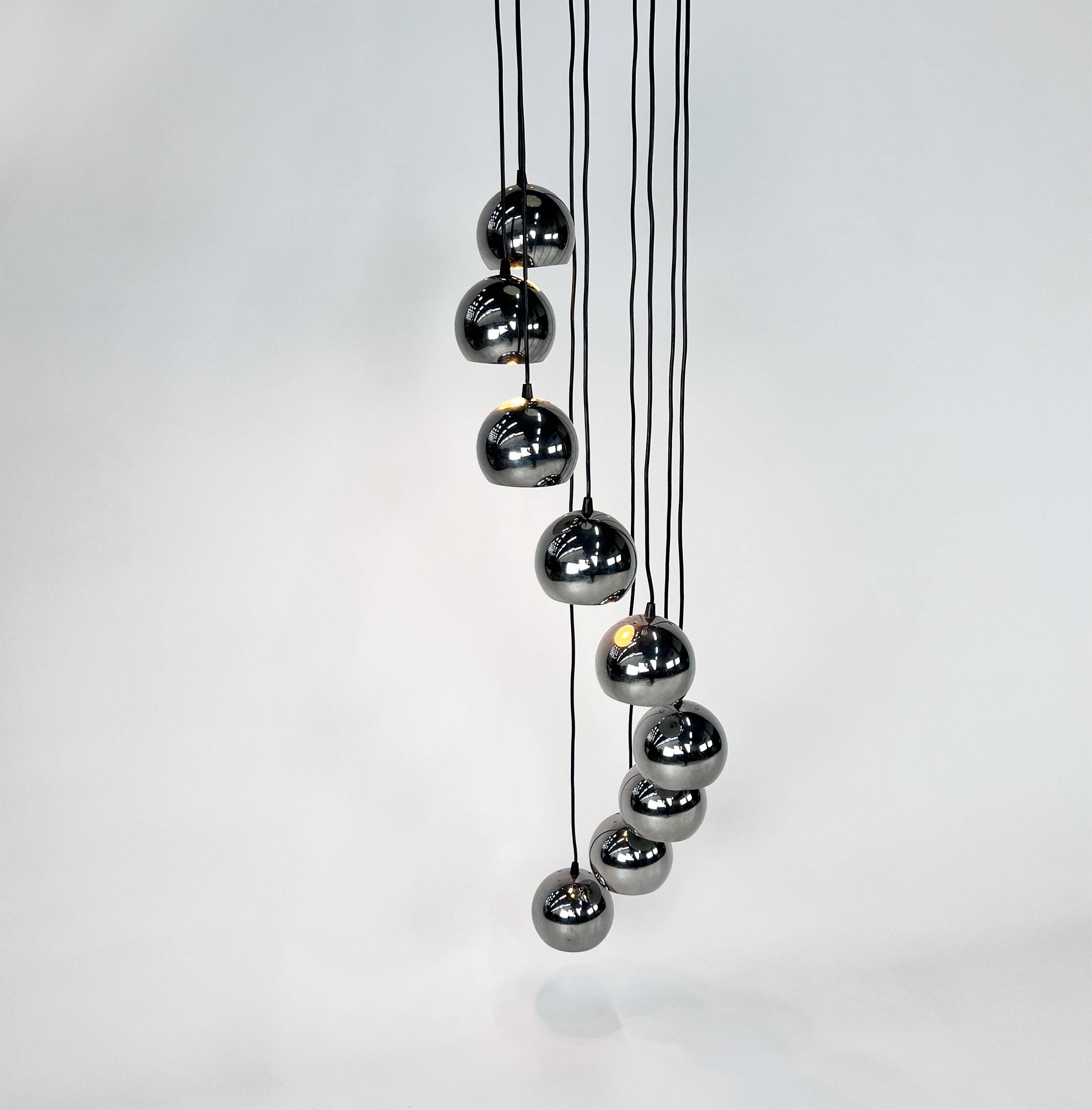 Mid Century Chrome Cascade Chandelier, 1960s