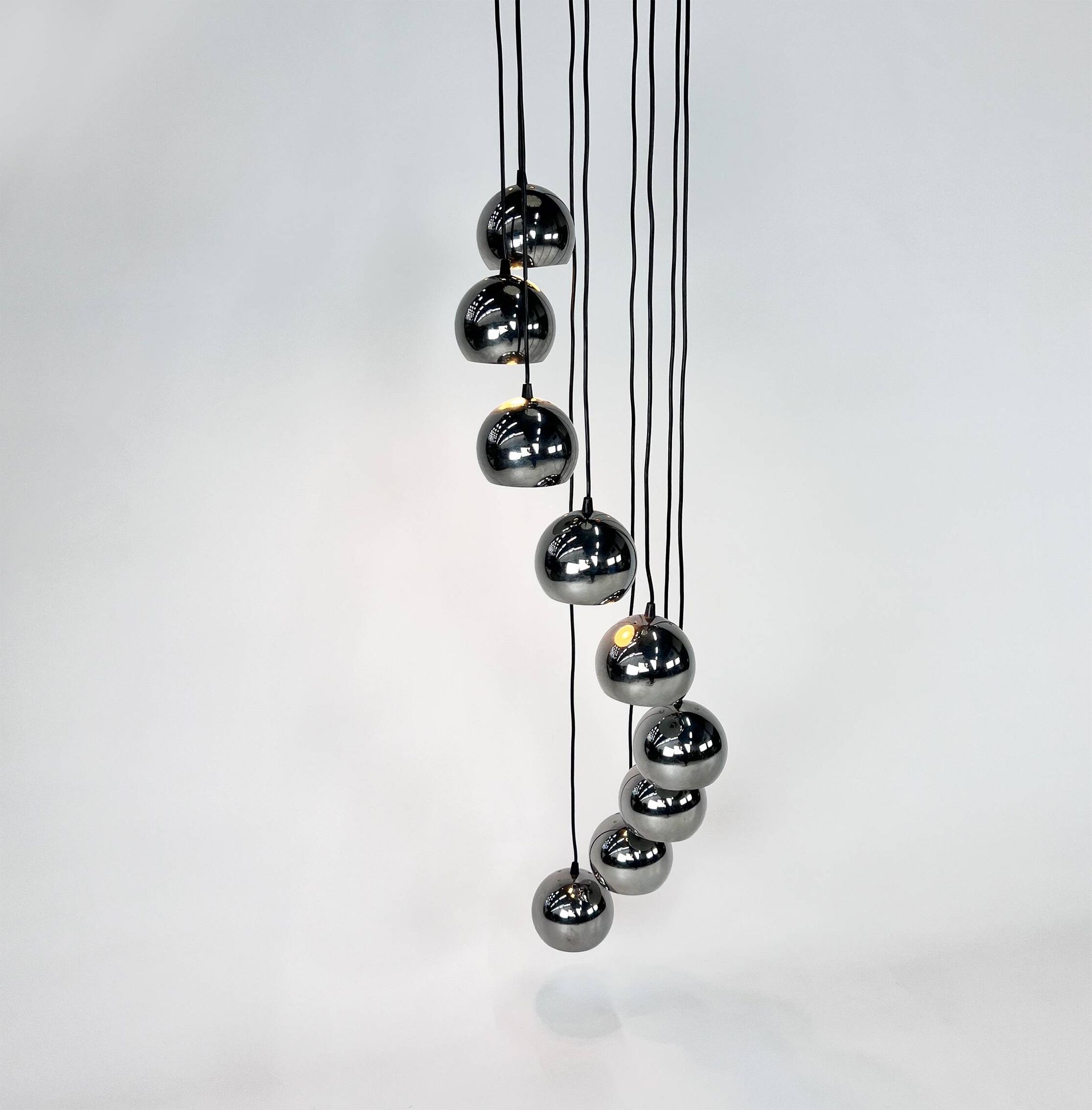 Lustre Cascade Mid Century en Chrome, 1960s