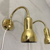 Brass flexible wall lamps, set of 2, 1960’s