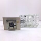 Pair of vintage 70s glass wall lamps by Targetti Sankey