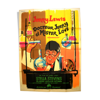 Original movie poster "Dr. Jerry and Mister Love" Film by Jerry Lewis 1963 J.Lewis, Bill Richmond.