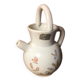 Old pitcher poet laval vintage painted art ceramic #a424