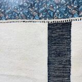 Handmade white and black Berber rug