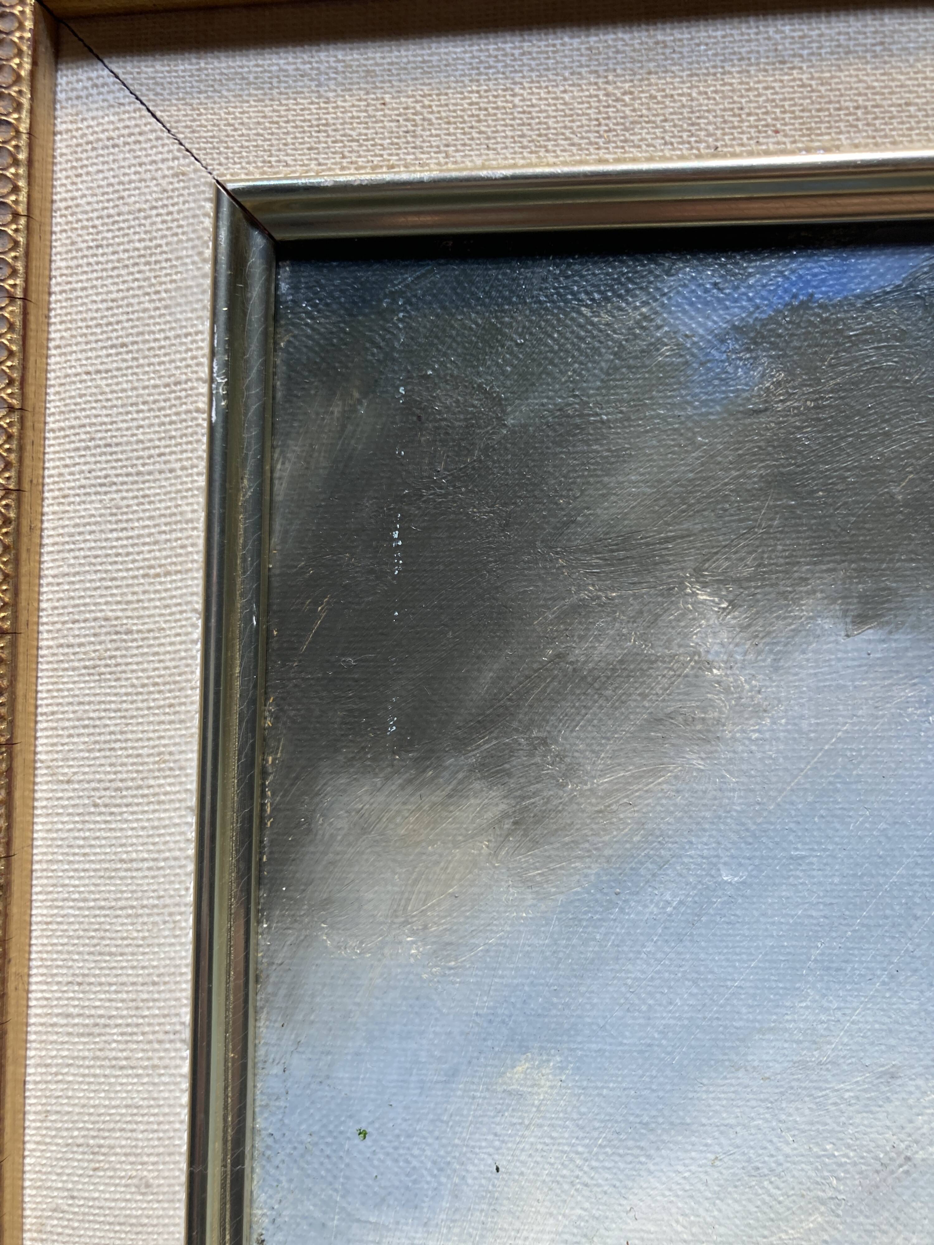 Peinture sur toile, intitulé "Le bocage", signée