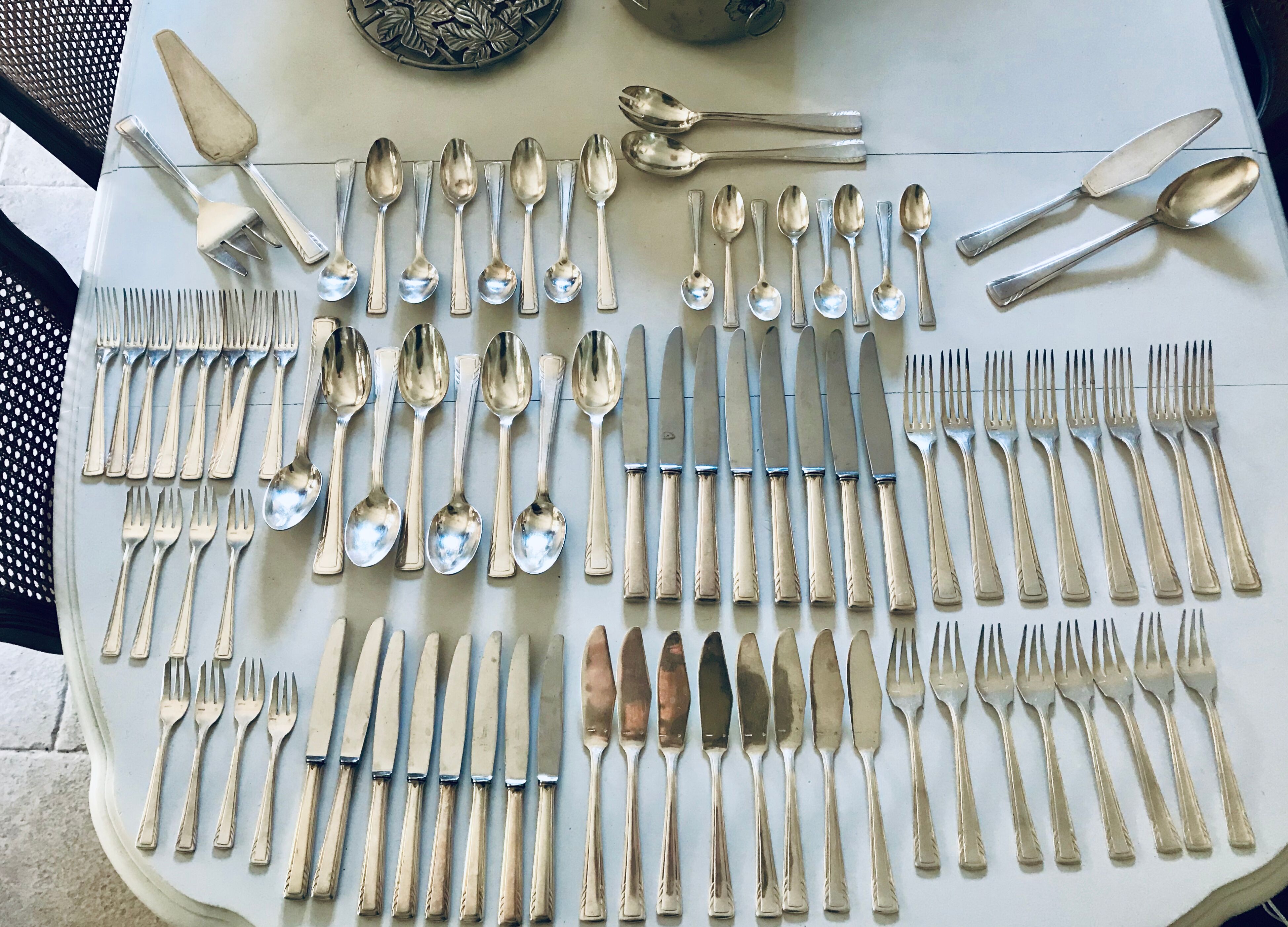 Art Deco Silver Metal Housewife J.Perrin