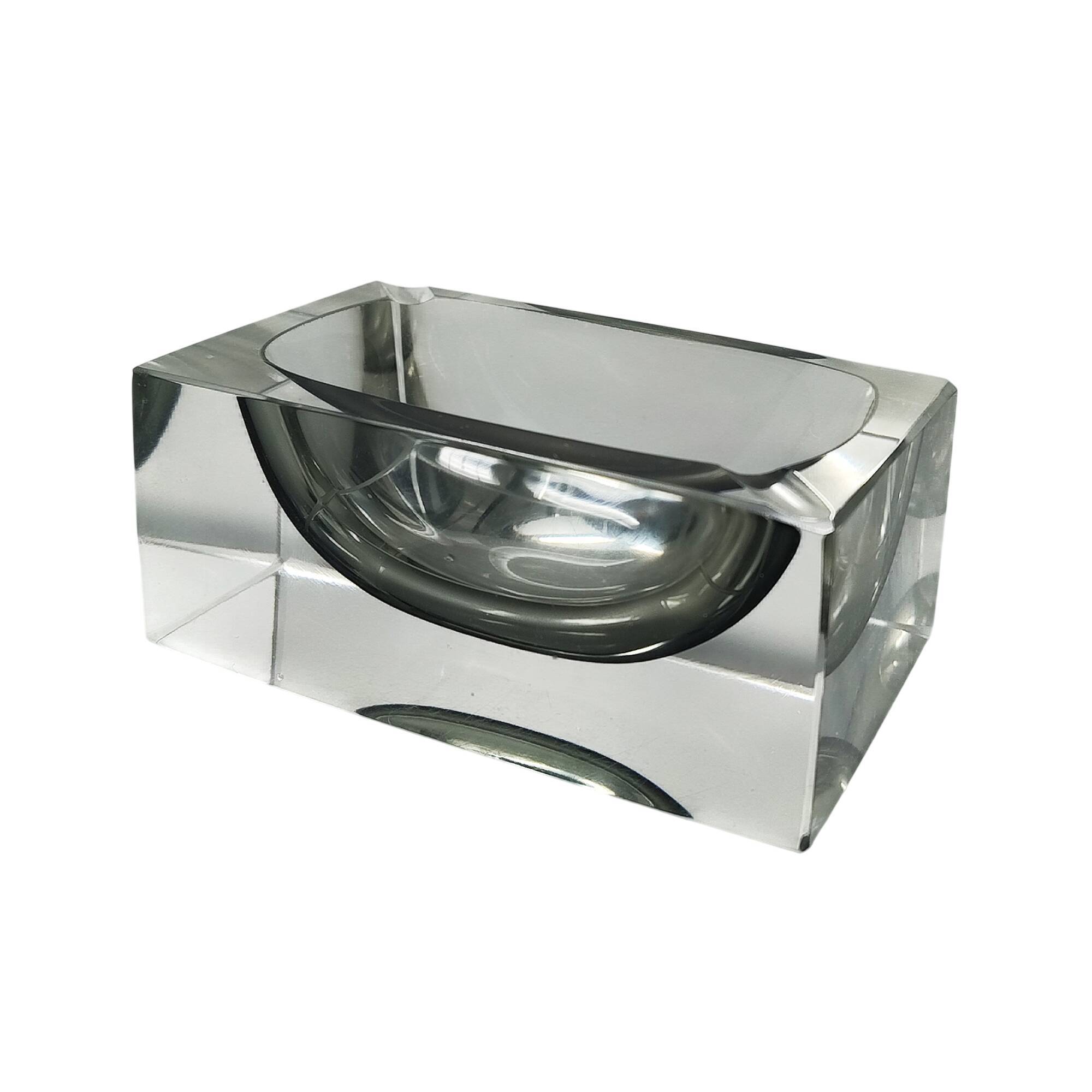 0s Stunning Grey Ashtray or Catchall By Flavio Poli for Seguso.