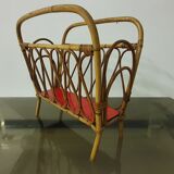 Magazine door in rattan and formica
