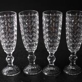 Ensemble de quatre verres à champagne ou à prosecco vintage / Italie / Années 2000