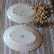 Lot 2 oval dishes Terre de fer Saint Amand swan