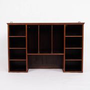 Wall-hung bookcase - hand-polished mahogany - shelf sections - 1890s