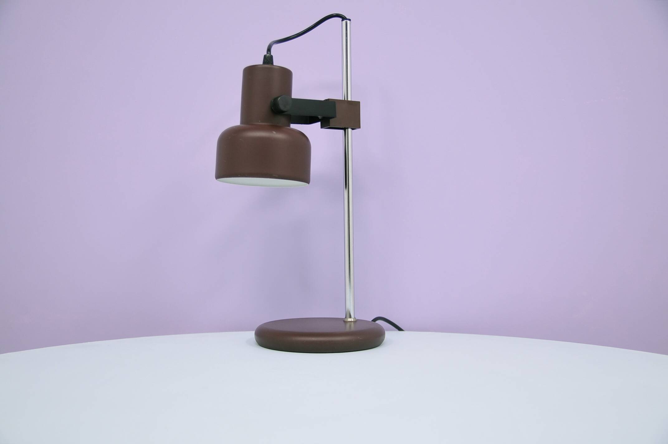 vintage brown metal table lamp adjustable