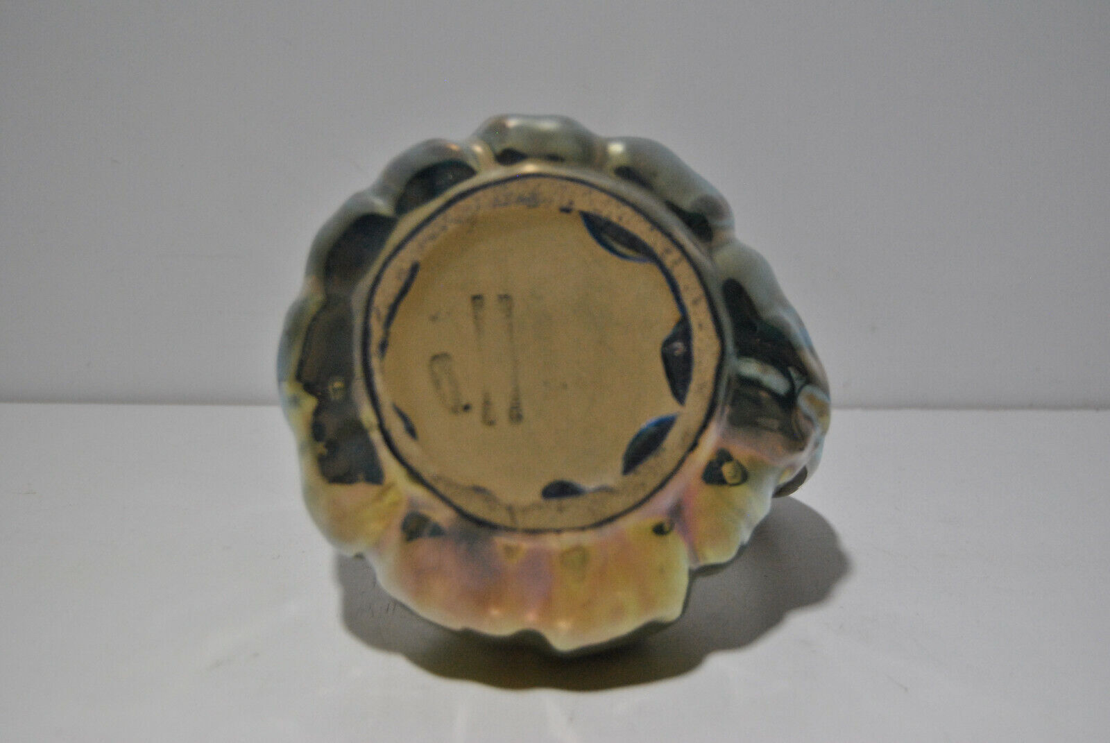 Ceramic pouring jug Rambervilliers art deco flamed sandstone metallic reflection