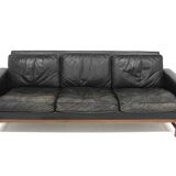 Scandinavian 3-seater leather sofa, Sweden, 1960s
