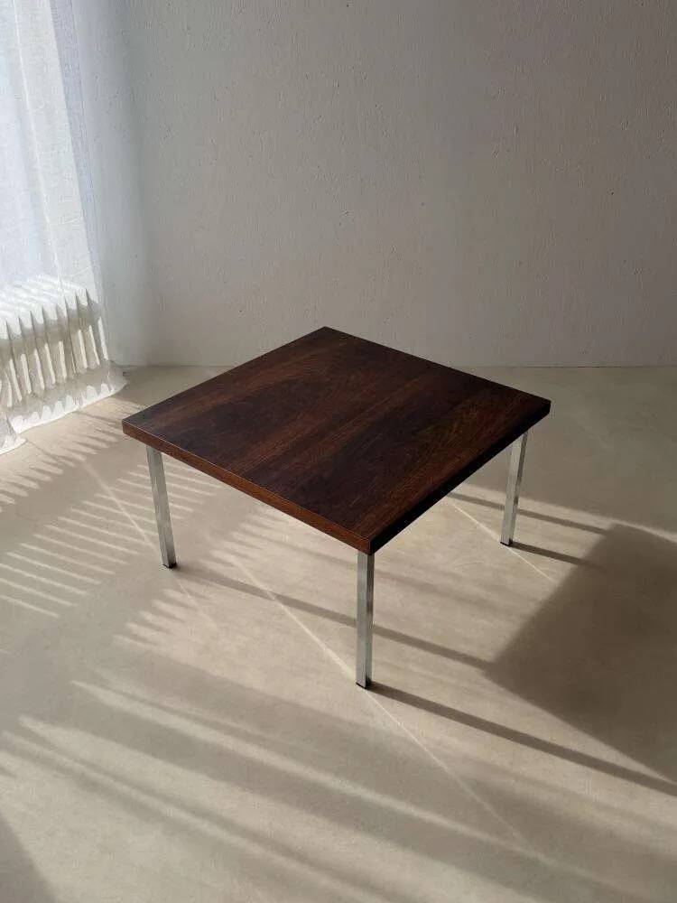 Vintage rosewood coffee table chrome 1960s