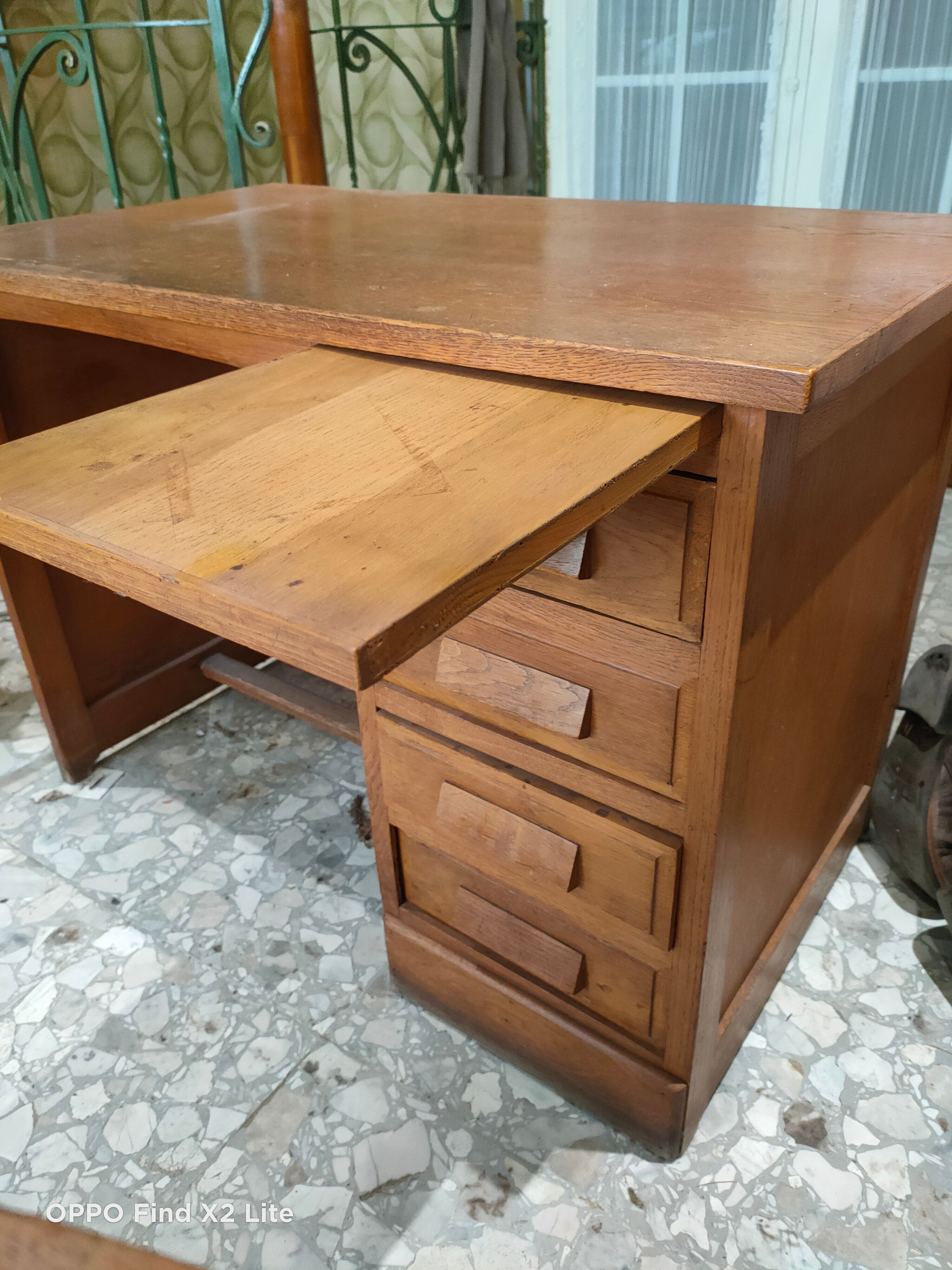 Vintage 50s desk in solid oak