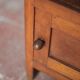 Wooden bedside table with compartment, reconstruction period.
