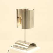 Rare Table Lamp in Stainless Steel by J. Bouvier, France, 1970s