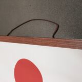 Set of 6 posters in leather and teak Scandinavian design