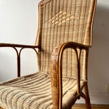 Fauteuil rotin adulte vintage