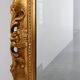 French Vintage square carved wooden gilded mirror in Baroque style