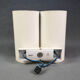 Rare 70's double wall lamp in brushed steel. Space age - French design