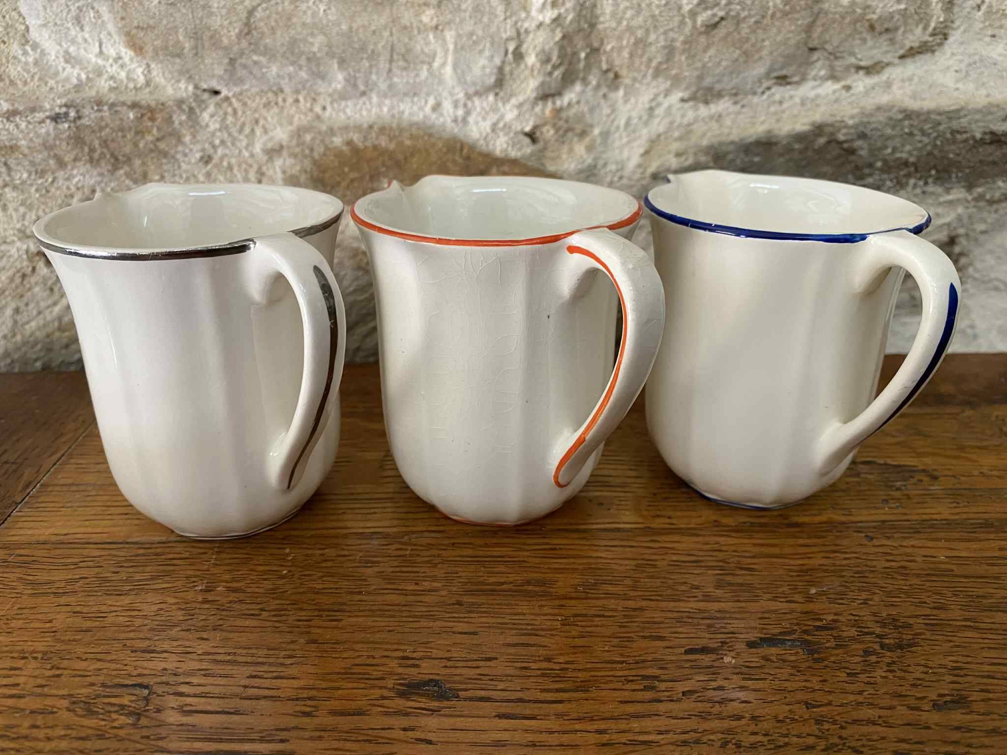 Lot of 3 Badonviller and K&G Lunéville creamers