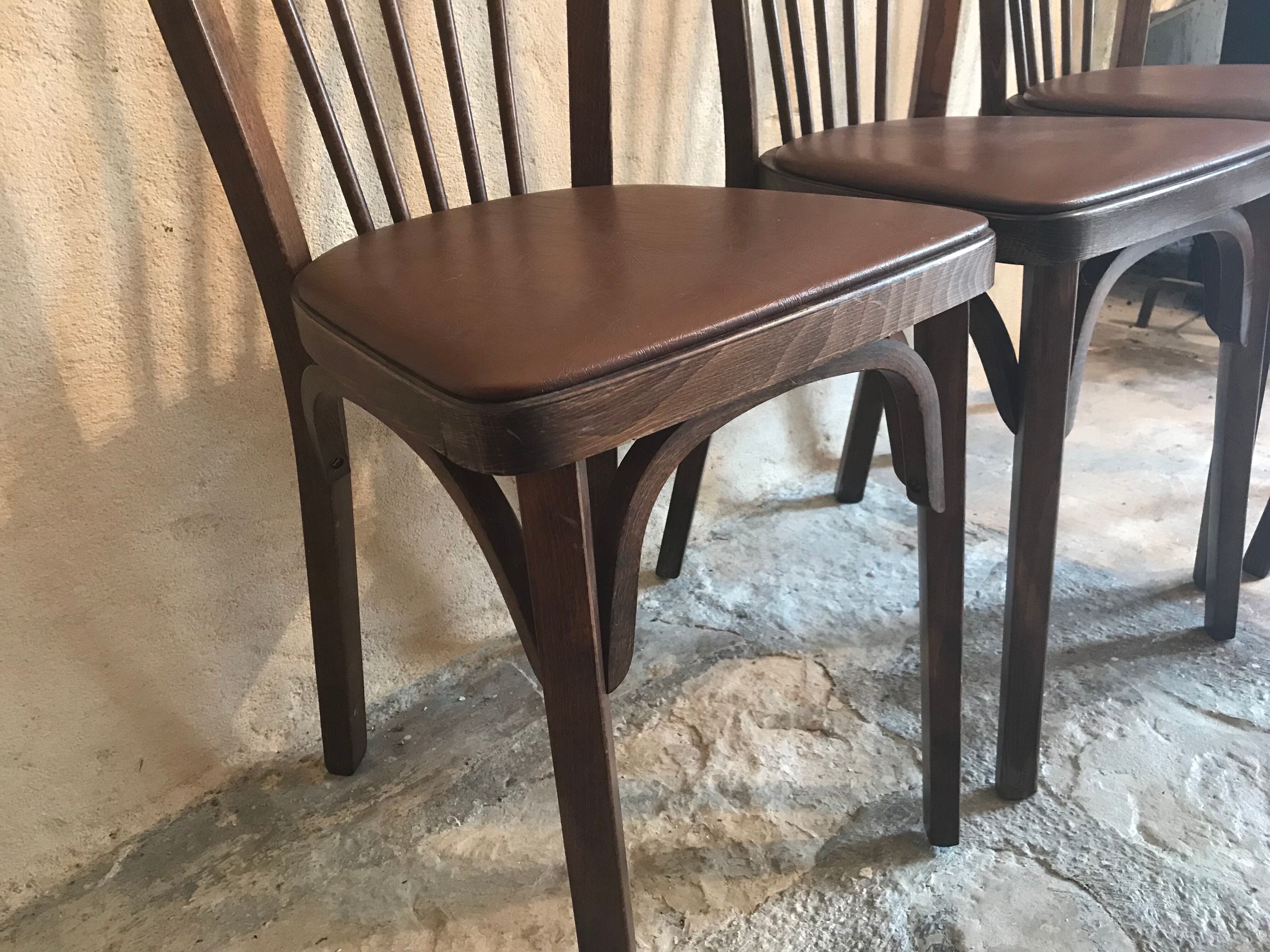 Set of 4 chairs bistrot baumann vintage midcentury