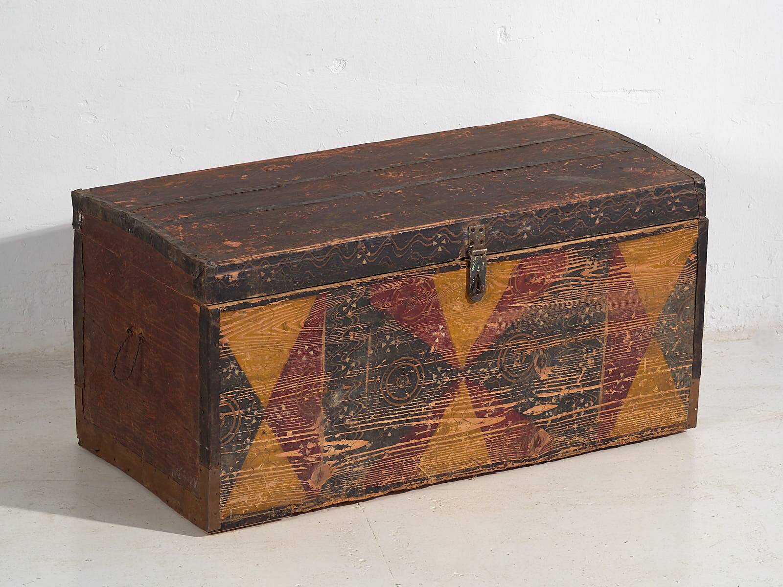 Malle ethnique ancienne peinte à la main (vers 1890) #30