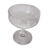 Louis XVI style engraved crystal champagne glass