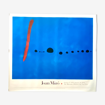 Affiche originale du musée d’Art moderne de New York (Moma), Joán Miro - Blue II - Edition de 1993