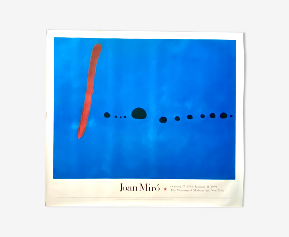 Affiche originale du musée d’Art moderne de New York (Moma), Joán Miro - Blue II - Edition de 1993