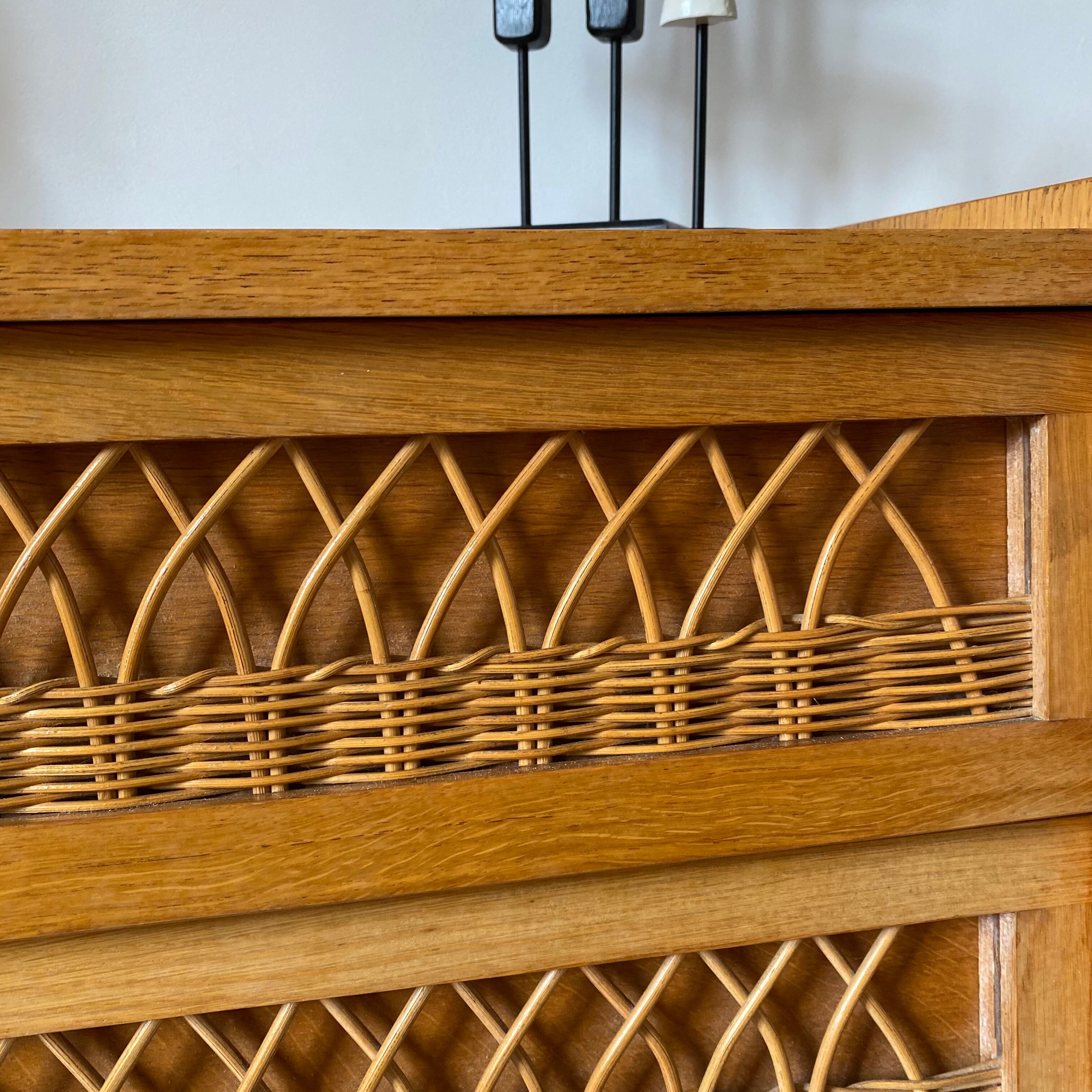 Vintage rattan chest of drawers