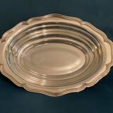 Plat creux métal argenté contour double filet