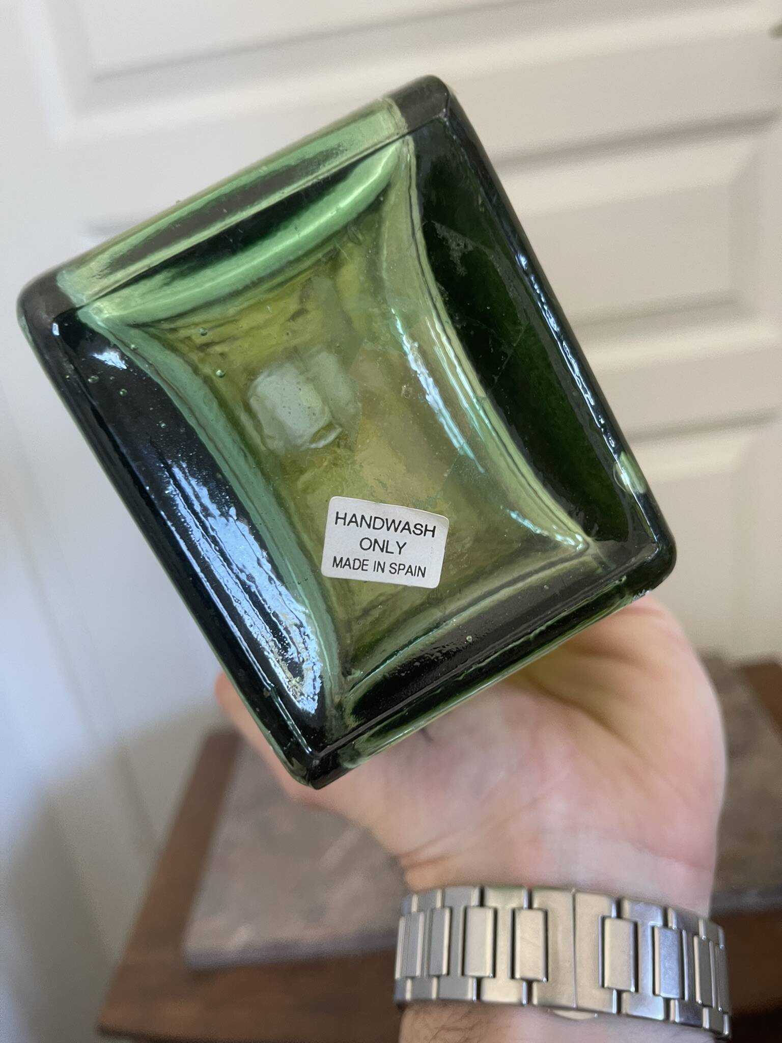 Old Decanter Vase Soliflore Green Carafe Spain 37 cm