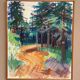 Swedish Oil on Canvas “Spår” by Gustaf Höglund, Vintage & Framed 57 × 49 cm