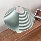 Earthenware lamp and striped lampshade