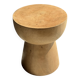 Side table or stool with a semi-spherical top in beige mango wood H50 D45