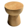 Side table or stool with a semi-spherical top in beige mango wood H50 D45